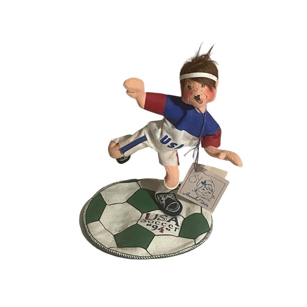 NEW ANNALEE PLUSH DOLL FIGURE 10" 1994 USA SOCCER PLAYER KID BOY 9950